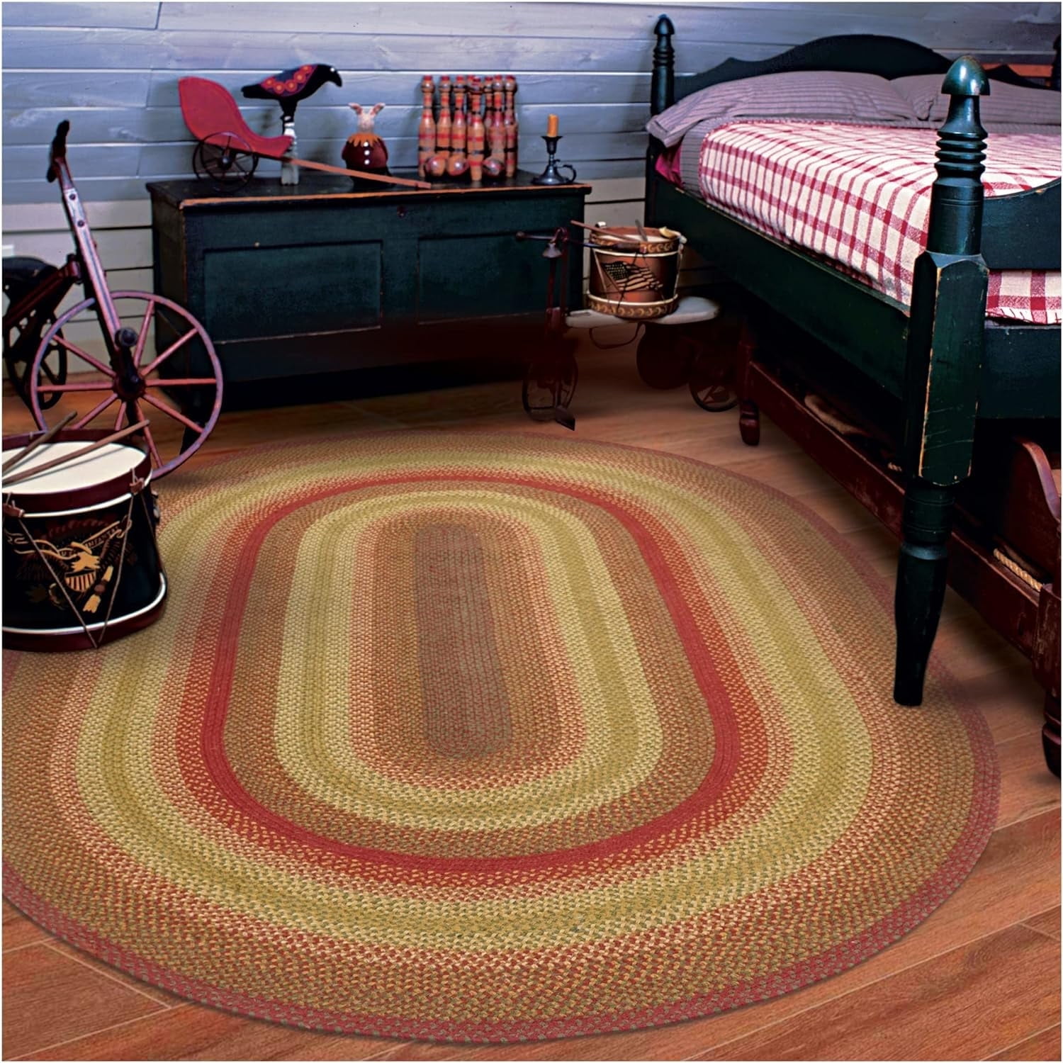 506122 Cider Barn Hudson Jute Braided Rugs - Oval - 8 ft x 10 ft