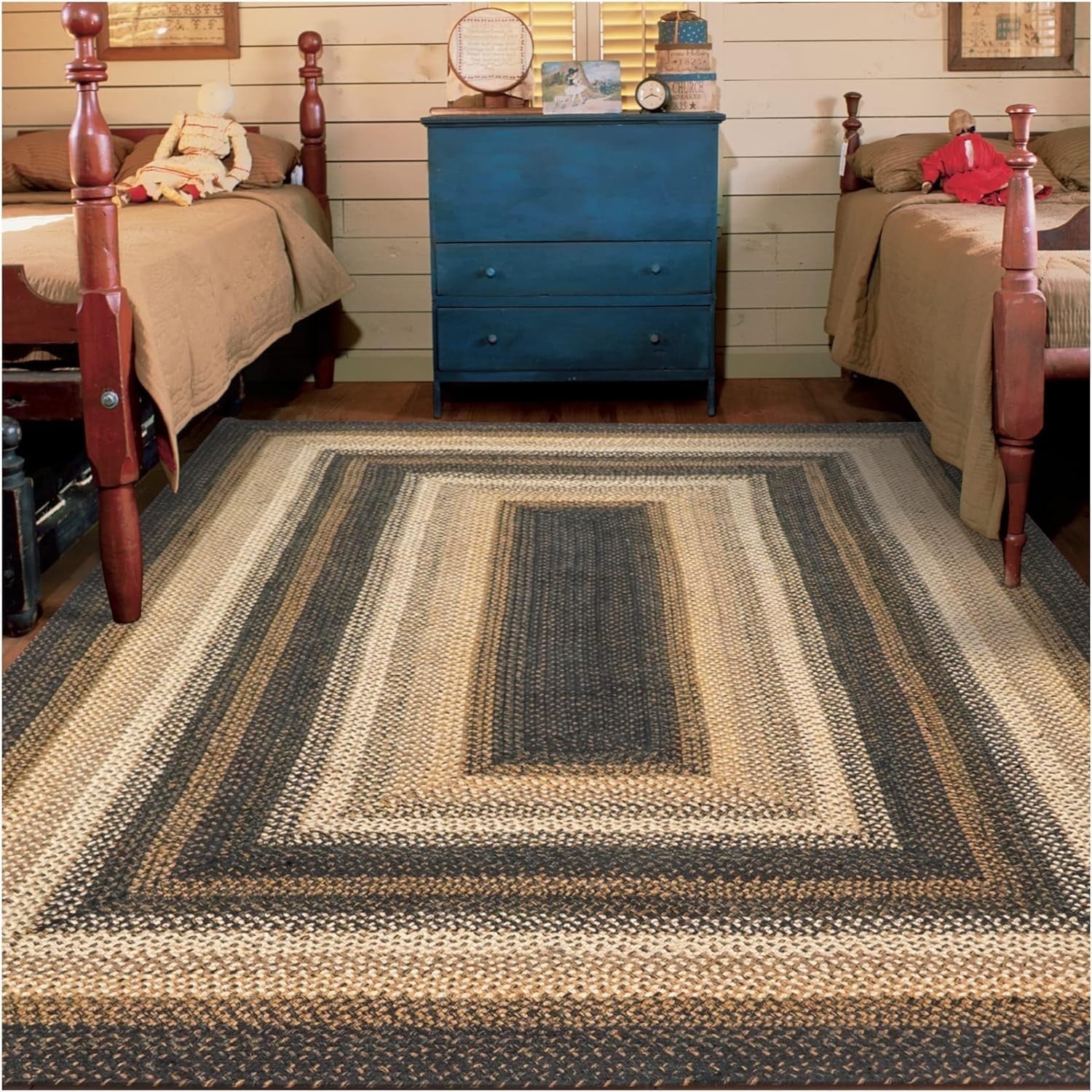 514219 Kilimanjaro Hudson Jute Braided Rugs - Rectangle - 5 ft x 8 ft