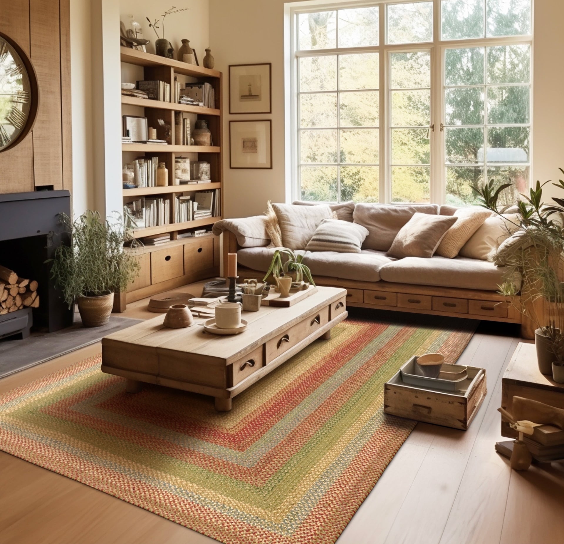 515148 Azalea Hudson Jute Braided Rugs - Rectangle - 6 ft x 9 ft