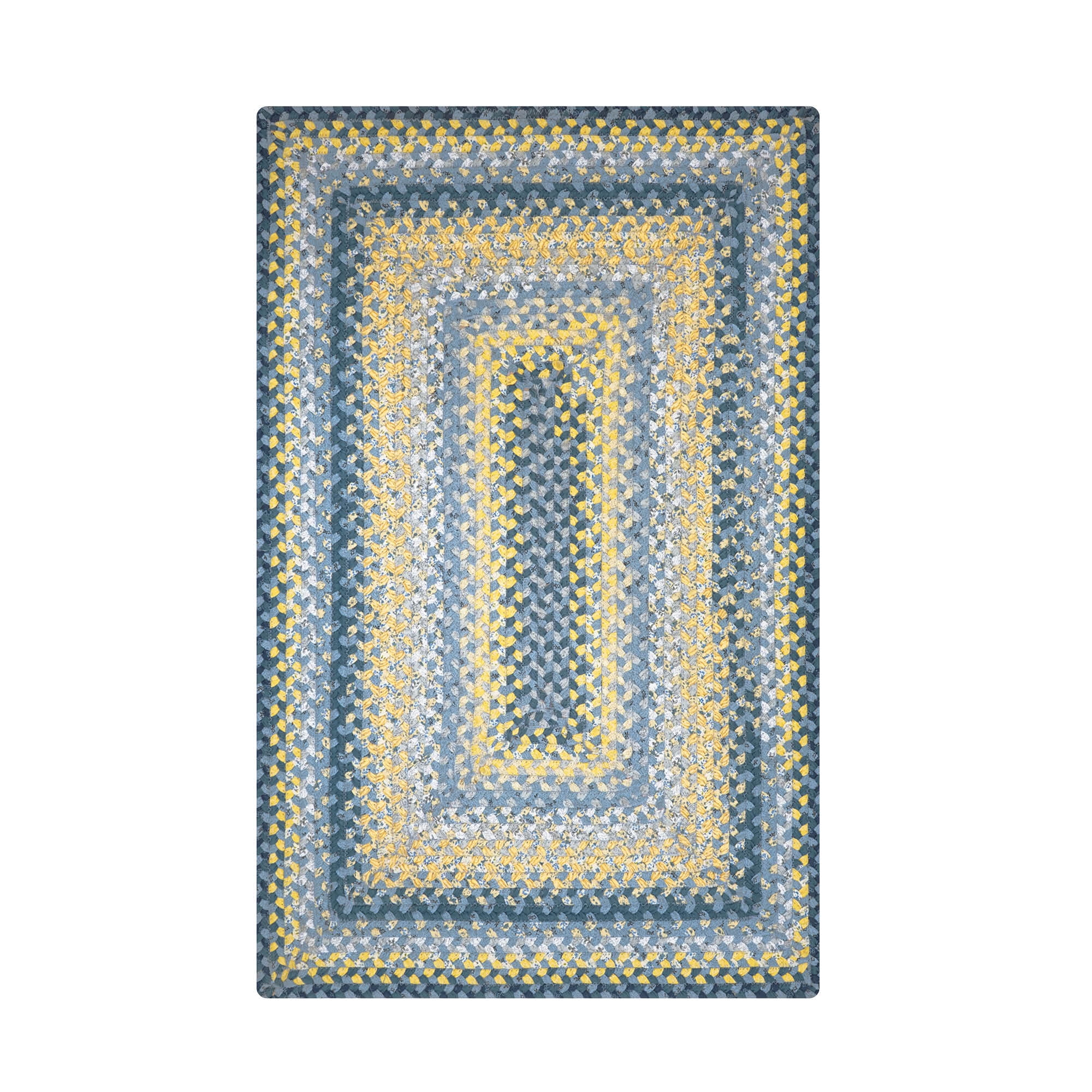 454317 Sunflowers Cotton Braided Rugs - Rectangle - 1 ft 8 in x 2 ft 6 in