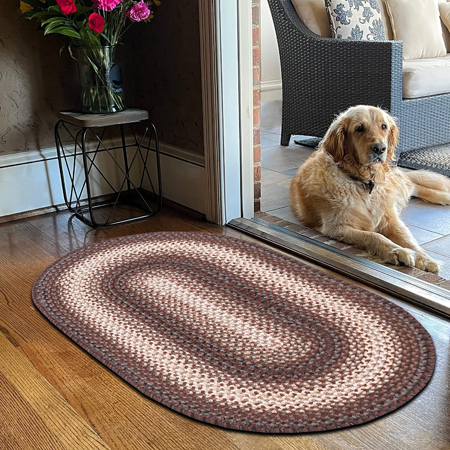 321121 Driftwood Ultra Durable Braided Rugs - Oval -  1 ft 8 in x 2 ft 6 in