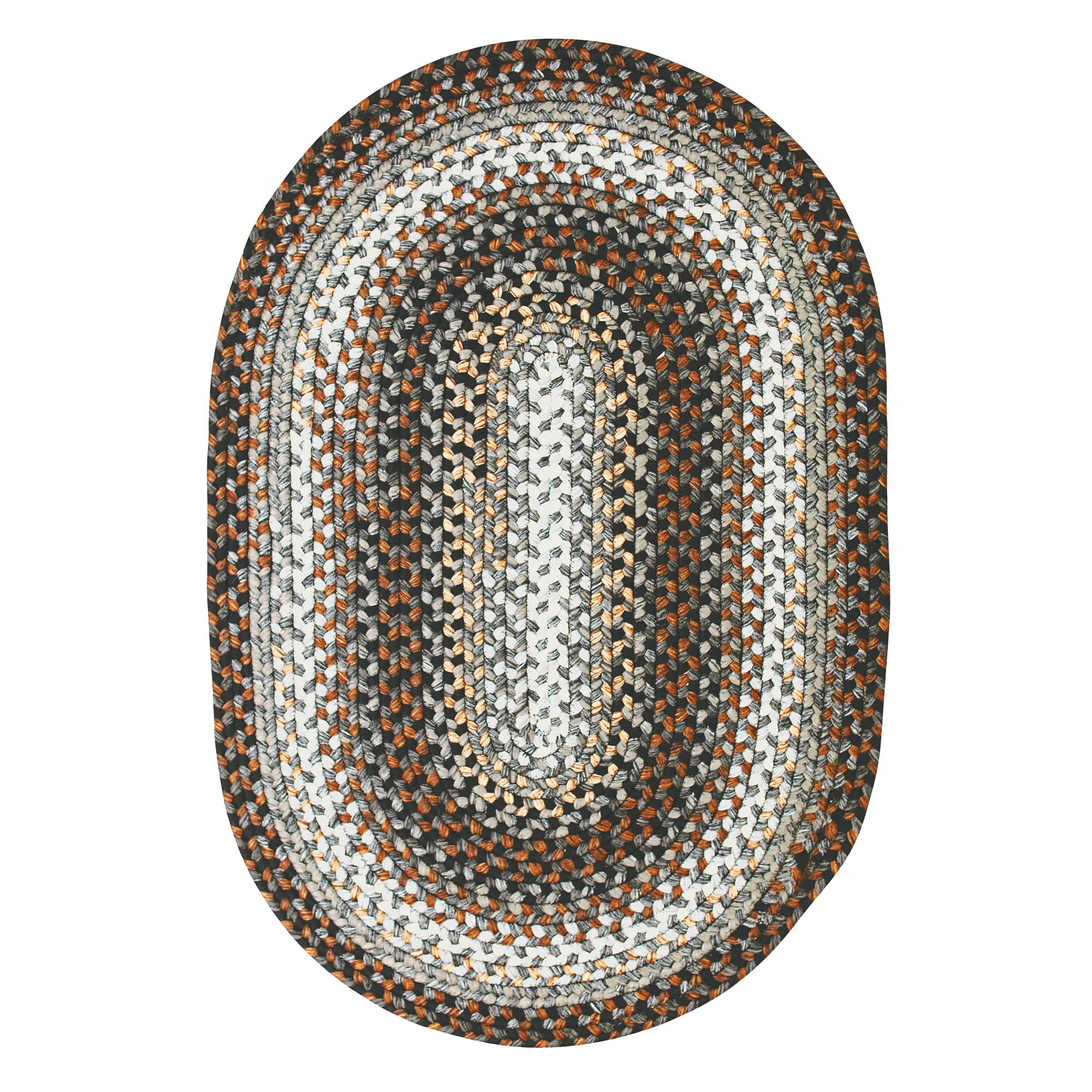 321183 Midnight Moon Ultra Durable Braided Rugs - Oval - 1 ft 8 in x 2 ft 6 in