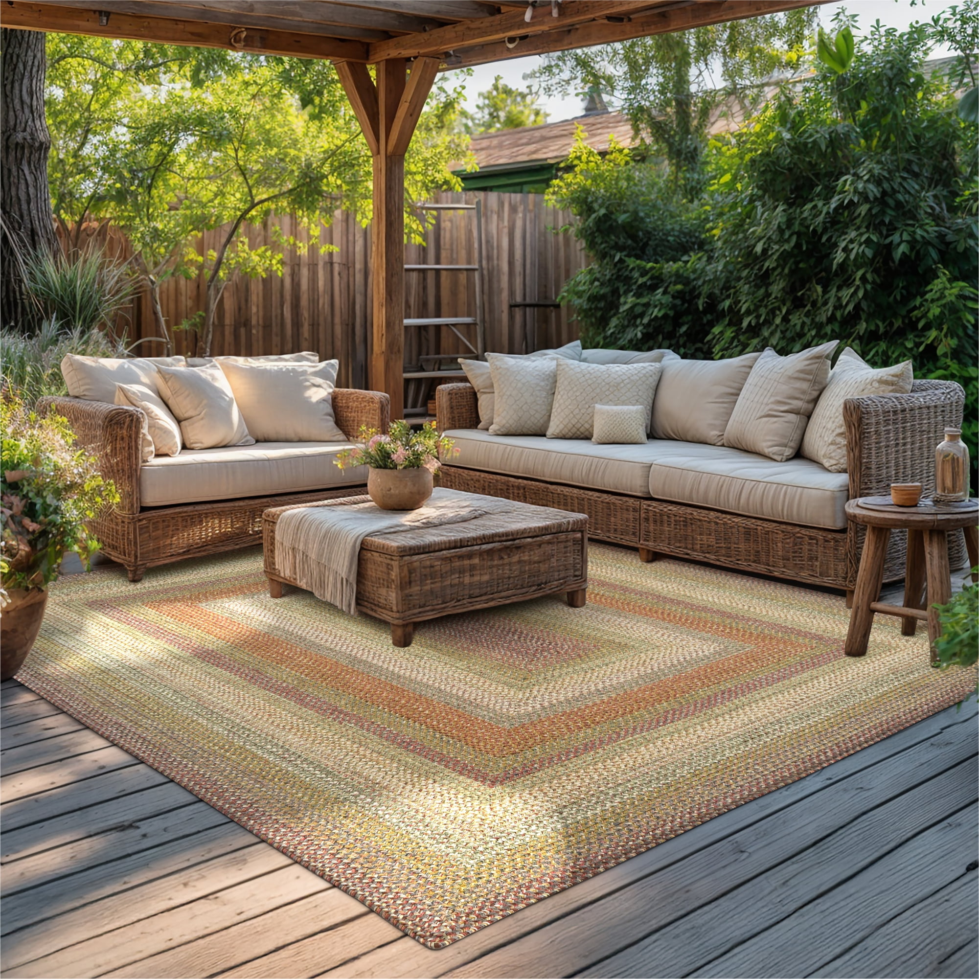 315168 Rainforest Ultra Durable Braided Rugs - Rectangle -  6 ft x 9 ft