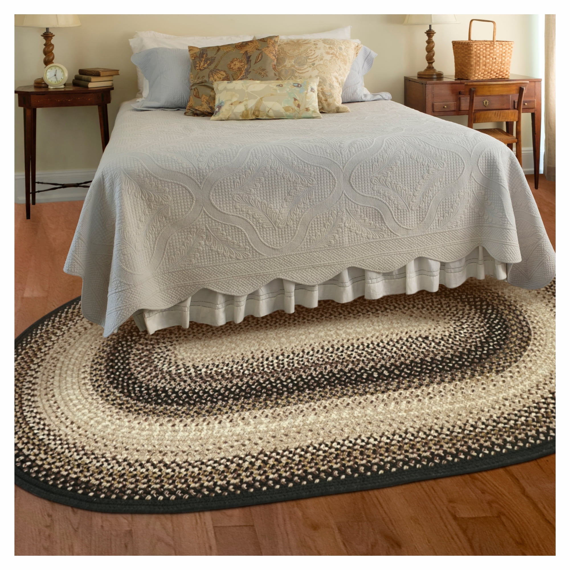 306081 Black Mist Ultra Durable Braided Rugs - Oval - 8 ft x 10 ft
