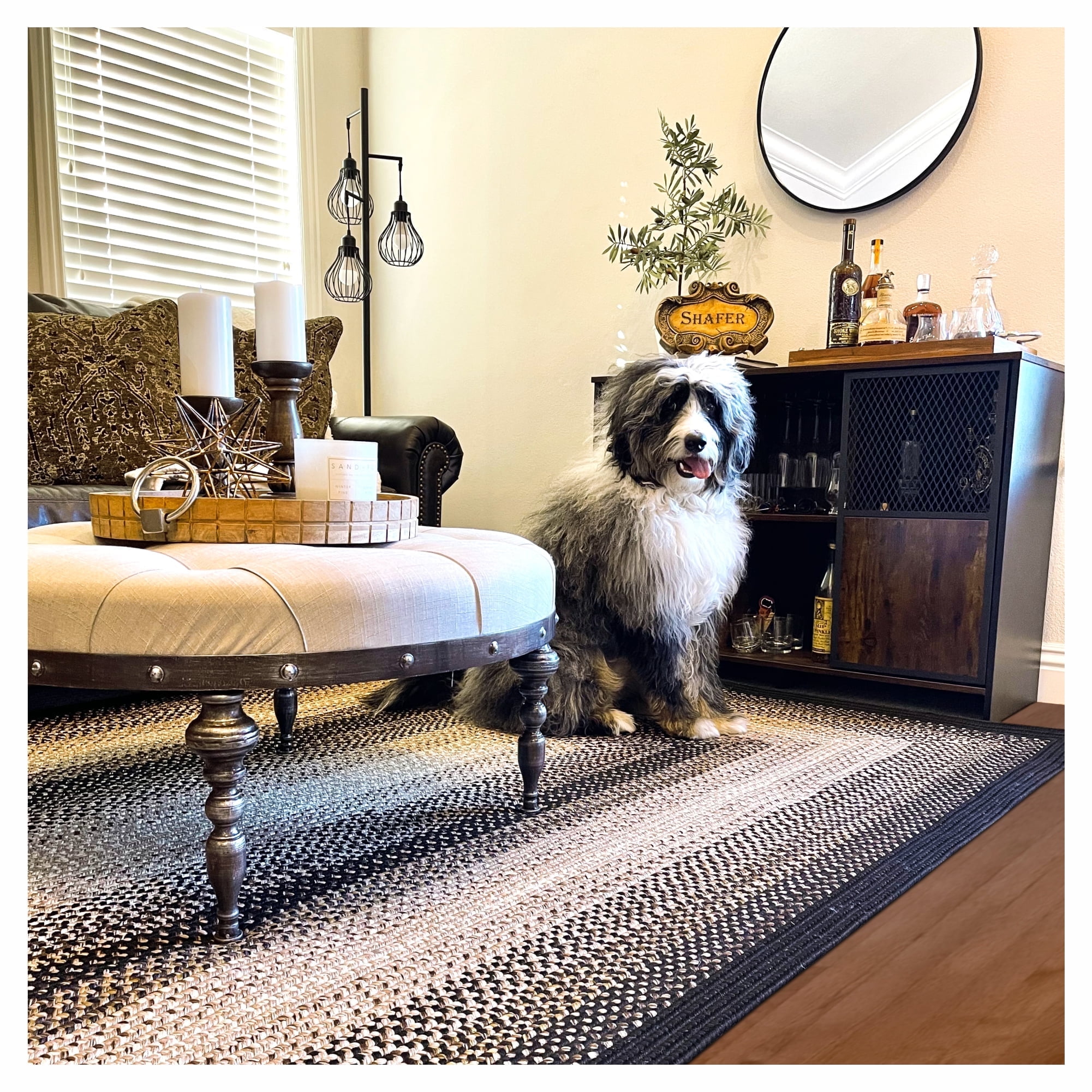 315083 Black Mist Ultra Durable Braided Rugs - Rectangle -  6 ft x 9 ft