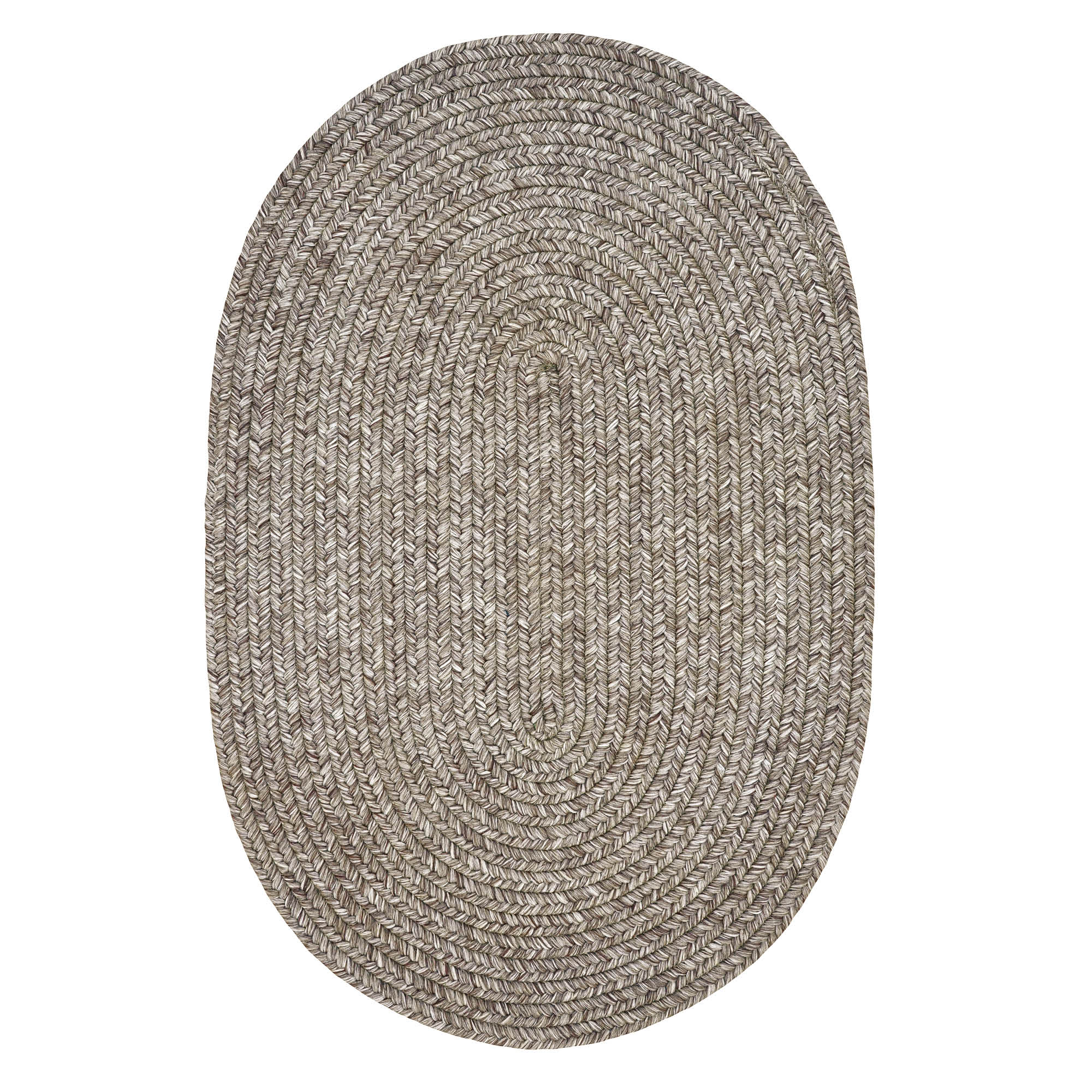 321565 Slate Ultra Durable Braided Rugs - Oval -  1 ft 8 in x 2 ft 6 in