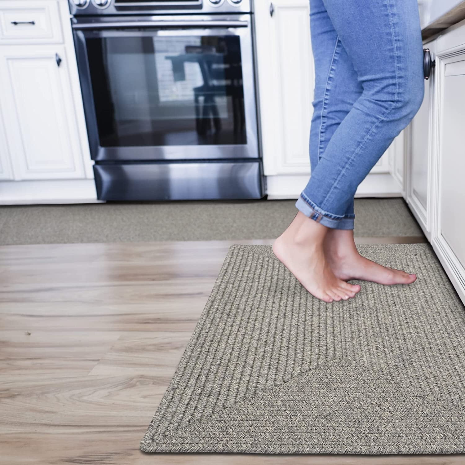 310569 Slate Ultra Durable Braided Rugs - Rectangle - 2 ft 3 in x 3 ft 9 in