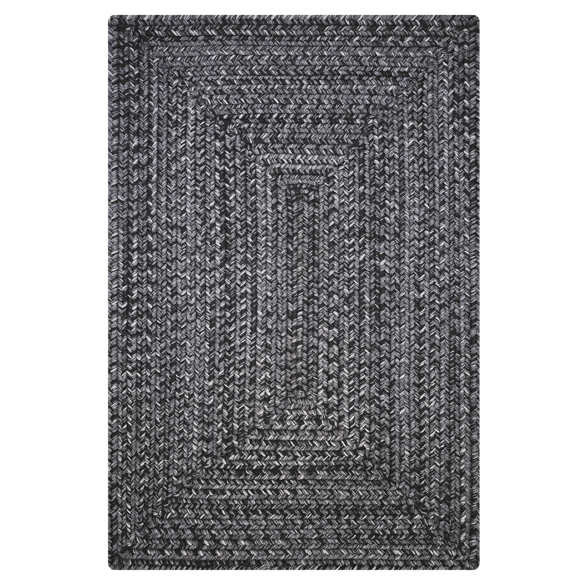 322579 Black Ultra Durable Braided Rugs - Rectangle -  1 ft 8 in x 2 ft 6 in