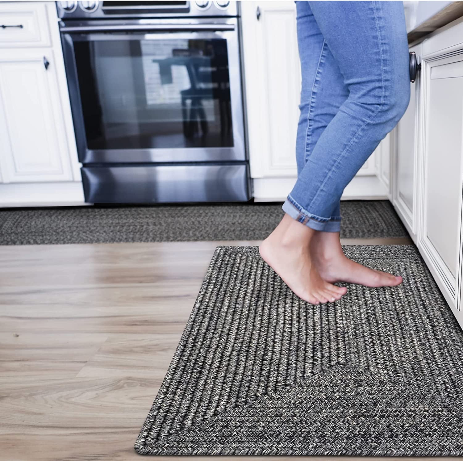 310576 Black Ultra Durable Braided Rugs - Rectangle -  2 ft 3 in x 3 ft 9 in