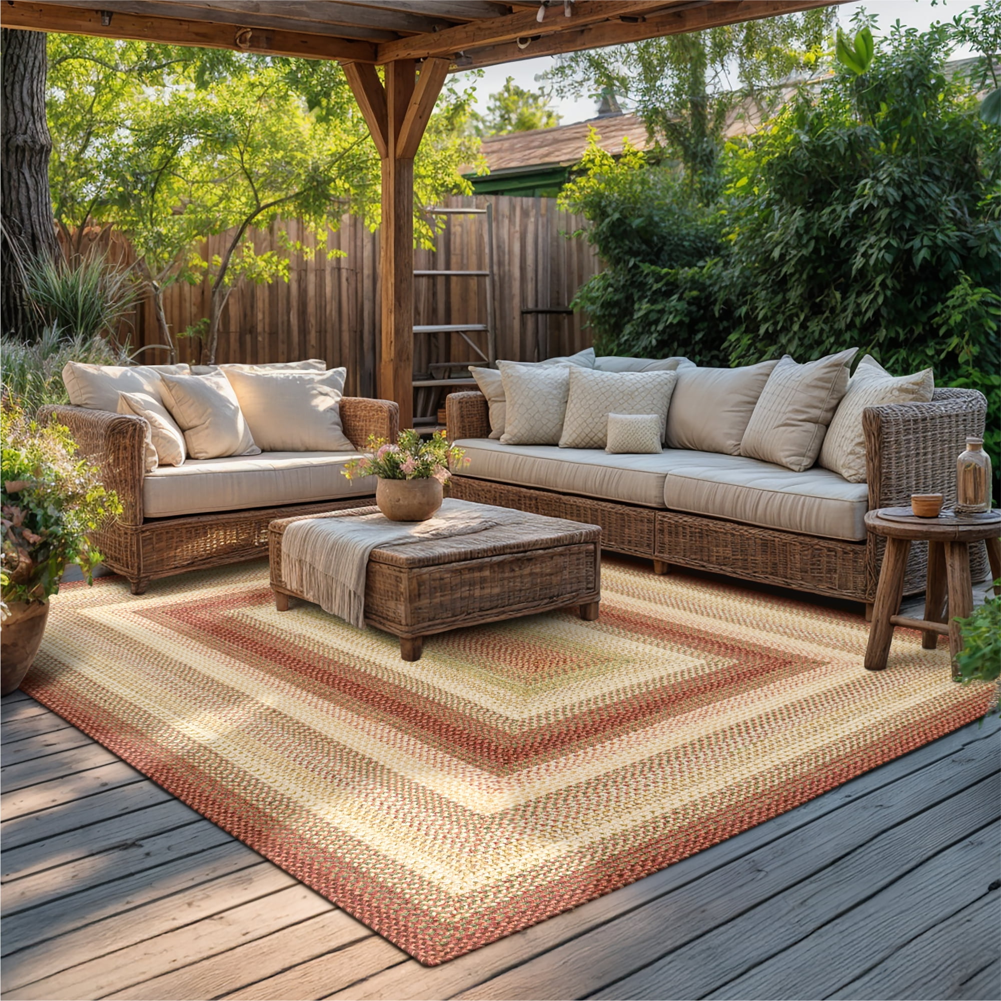 316158 Barcelona Ultra Durable Braided Rugs - Rectangle - 8 ft x 10 ft
