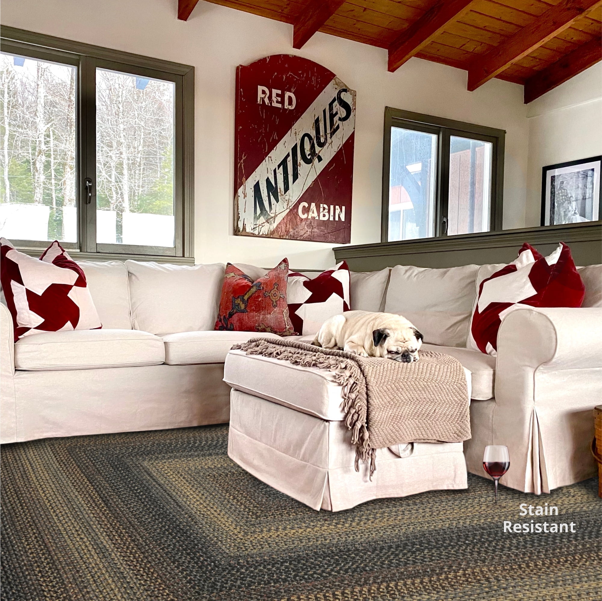 314024 Black Forest Ultra Durable Braided Rugs - Rectangle -  5 ft x 8 ft