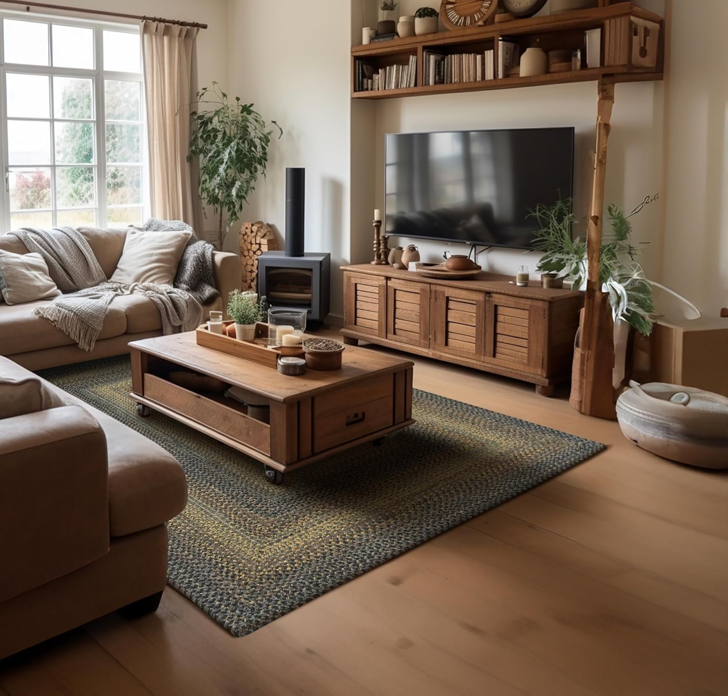 316028 Black Forest Ultra Durable Braided Rugs - Rectangle - 8 ft x 10 ft