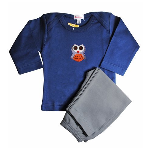 Owl Outfit - Blue- 3-6 Months