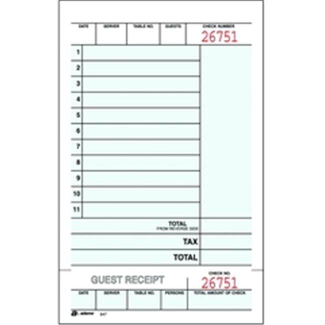 947SWC Guest Check Unit Sets 2-part carbonless 250 per PK