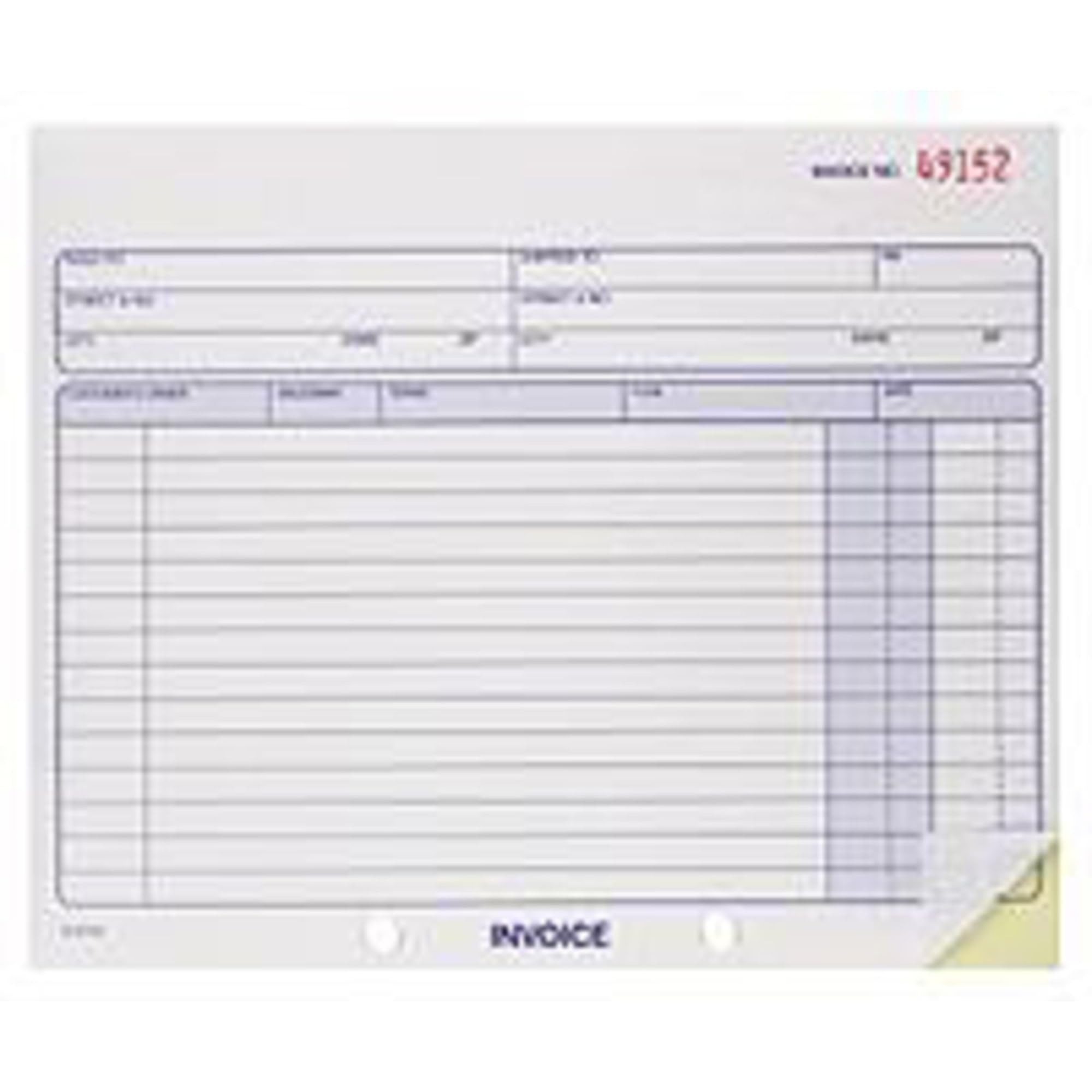 D8740 Invoice Book- 2-part- carbonless- spiral book- 50 ST per BK