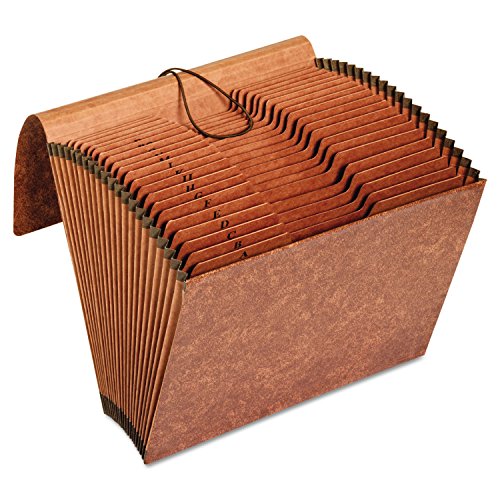 Heavy Duty Expanding File - Brown - Letter Size - 21 Pockets - Durable Flaps