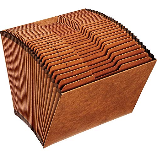 Heavy Duty Expanding File - Brown - Letter Size - 31 Pockets - Durable Design