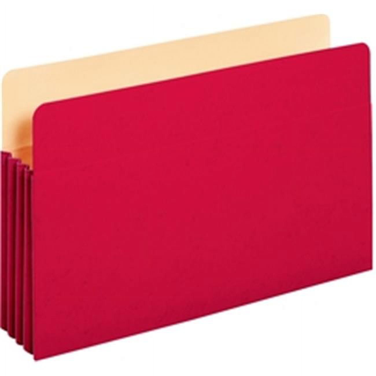 1526E RED Colored File Pockets  3.5 in   Red  Legal  25 per BX  Bulk