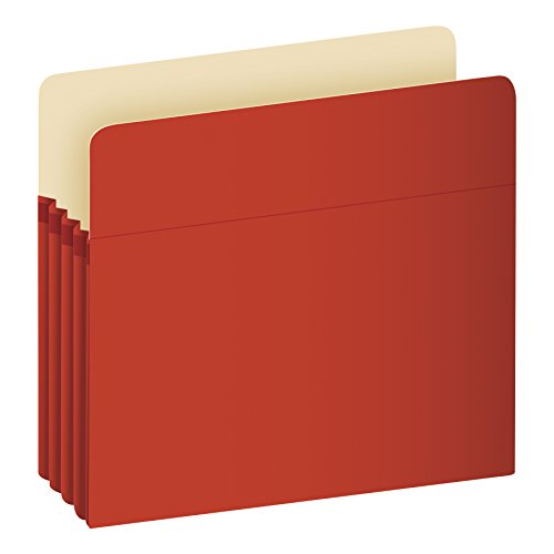 Colored File Pockets  3.5 in   Red  Letter  25 per BX  Bulk