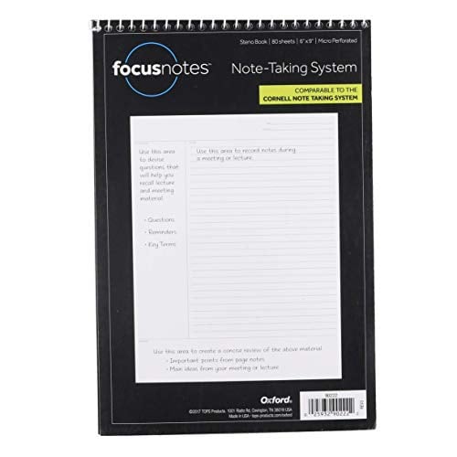 FocusNotes Steno Book- 6 in x 9 in - White- 80 SH