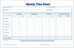 30071 Time Sheet- weekly- White- 100 SH- 2 PD per PK