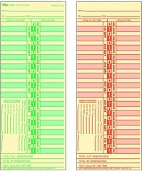 1275 Time Card Bi-Weekly Manila Green Ink Front Red Back 500 CD per BX
