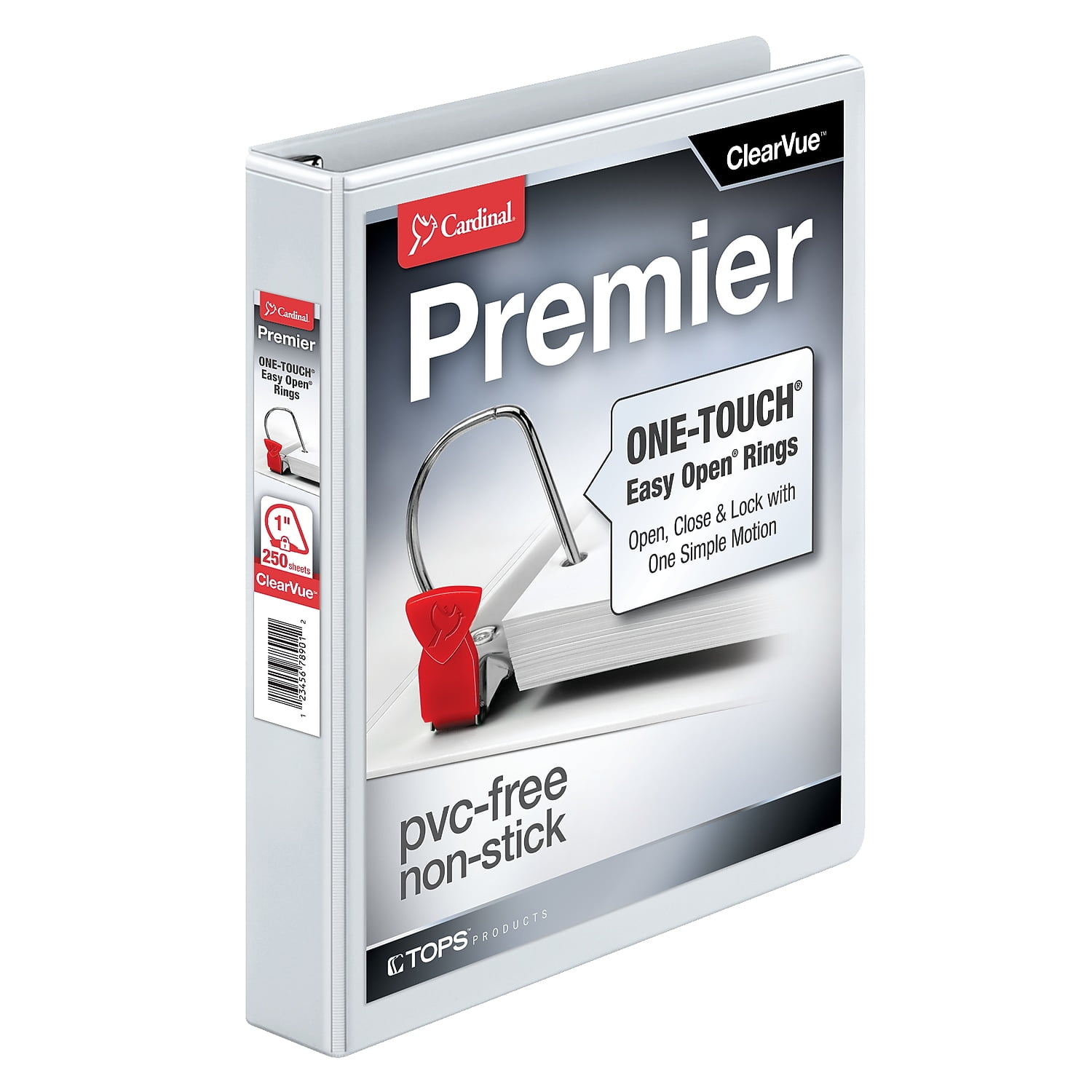 10300CB Premier EasyOpen ClearVue Locking Slant-D Ring Binder- 1 in - White