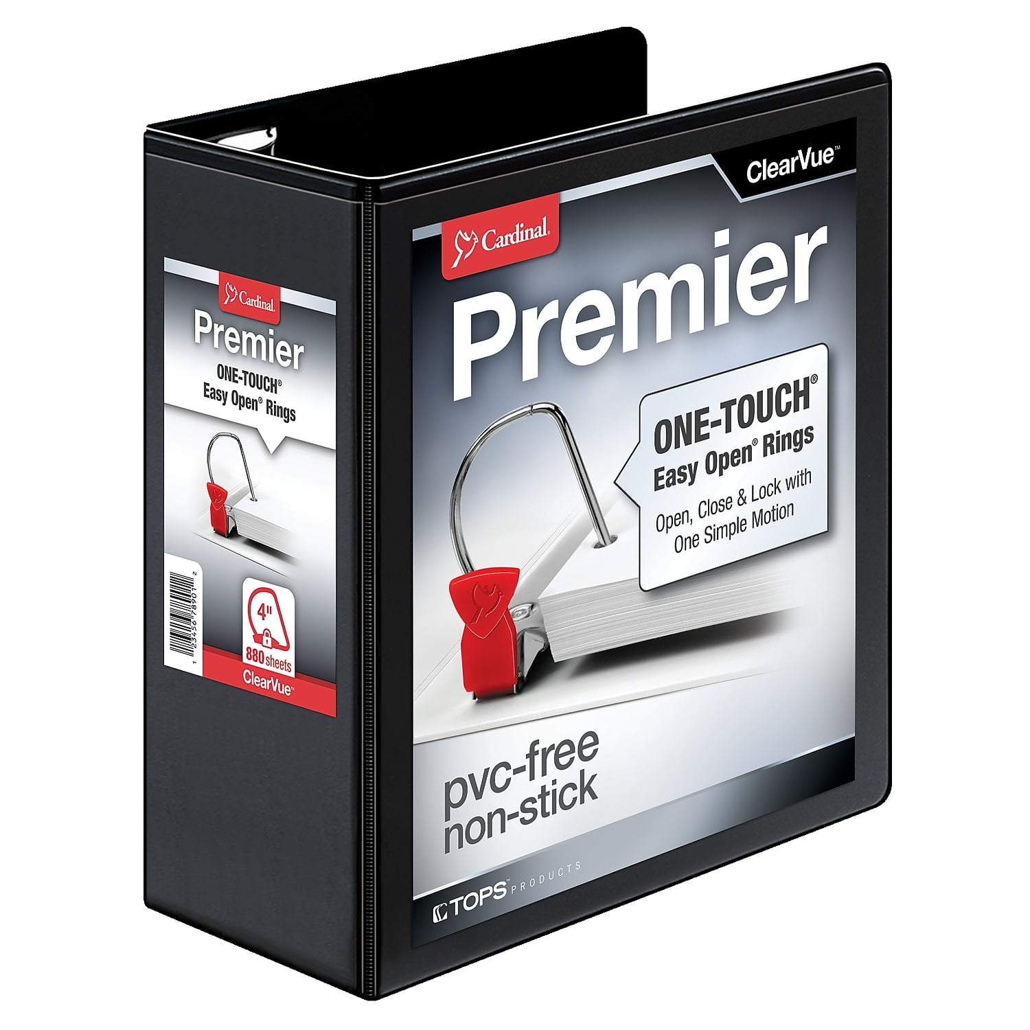 10341 Premier EasyOpen ClearVue Locking Slant-D Ring Binder 4 in Black