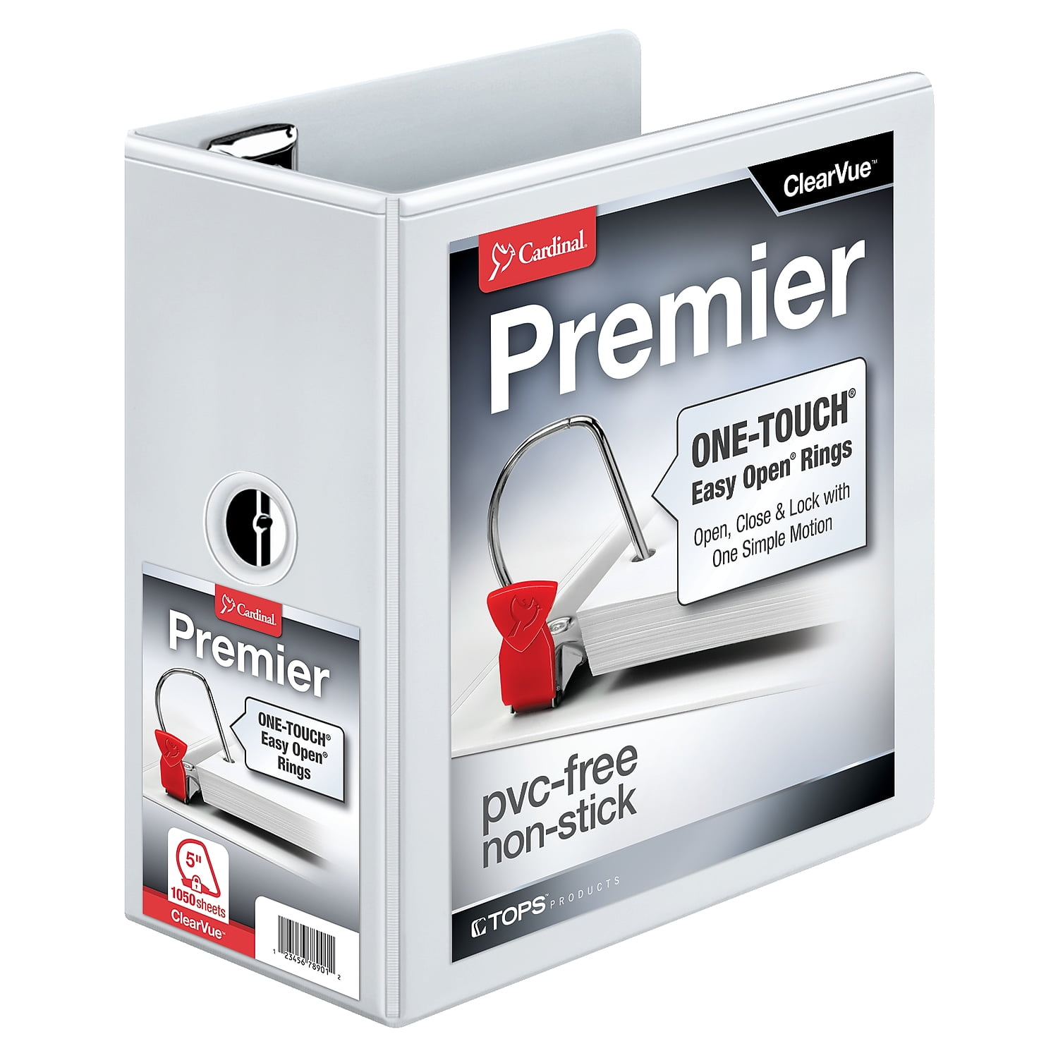 10350CB  Premier EasyOpen ClearVue Locking Slant-D Ring Binder- 5 in - White