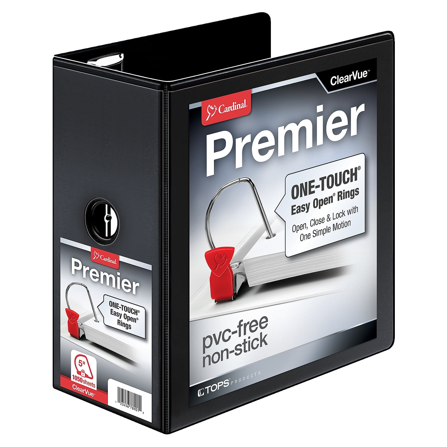 10351  Premier EasyOpen ClearVue Locking Slant-D Ring Binder- 5 in - Black