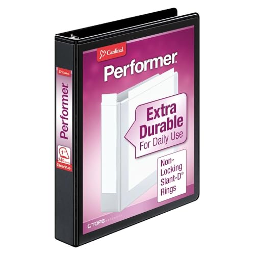 17200CB  Performer ClearVue Slant-D Ring Binder  1 in   White