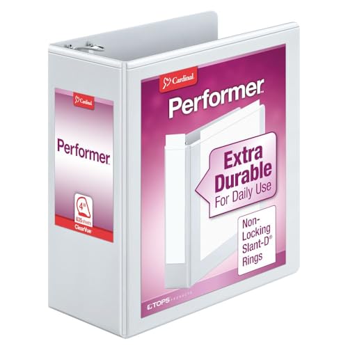 Performer ClearVue Slant-D Ring Binder 4 in White