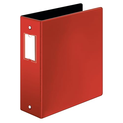 18848 Premier EasyOpen Locking Round Ring Binder- 3 in - w LH- Red
