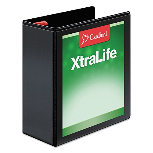 26341 XtraLife ClearVue Non-Stick Locking Slant-D Ring Binder  4 in   Black