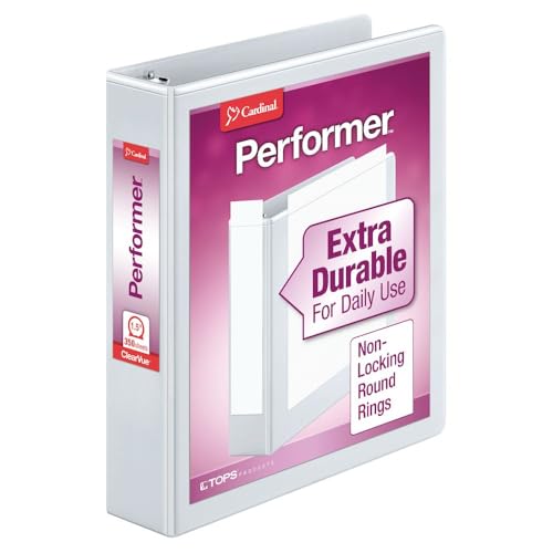 67224 Performer ClearVue Round Ring Binder 1 in White