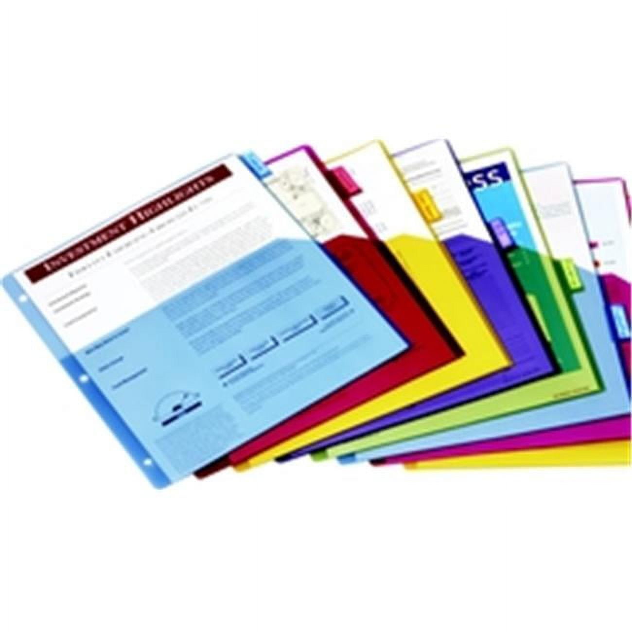 Poly Dividers- Single Pocket- 8 Tab- Multicolor