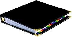 Sewn Vinyl Business Card File Binder- Black
