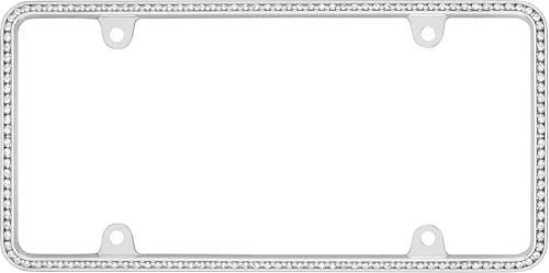 Cruiser Accessories Diamondesque License Plate Frame- Chrome And Clear