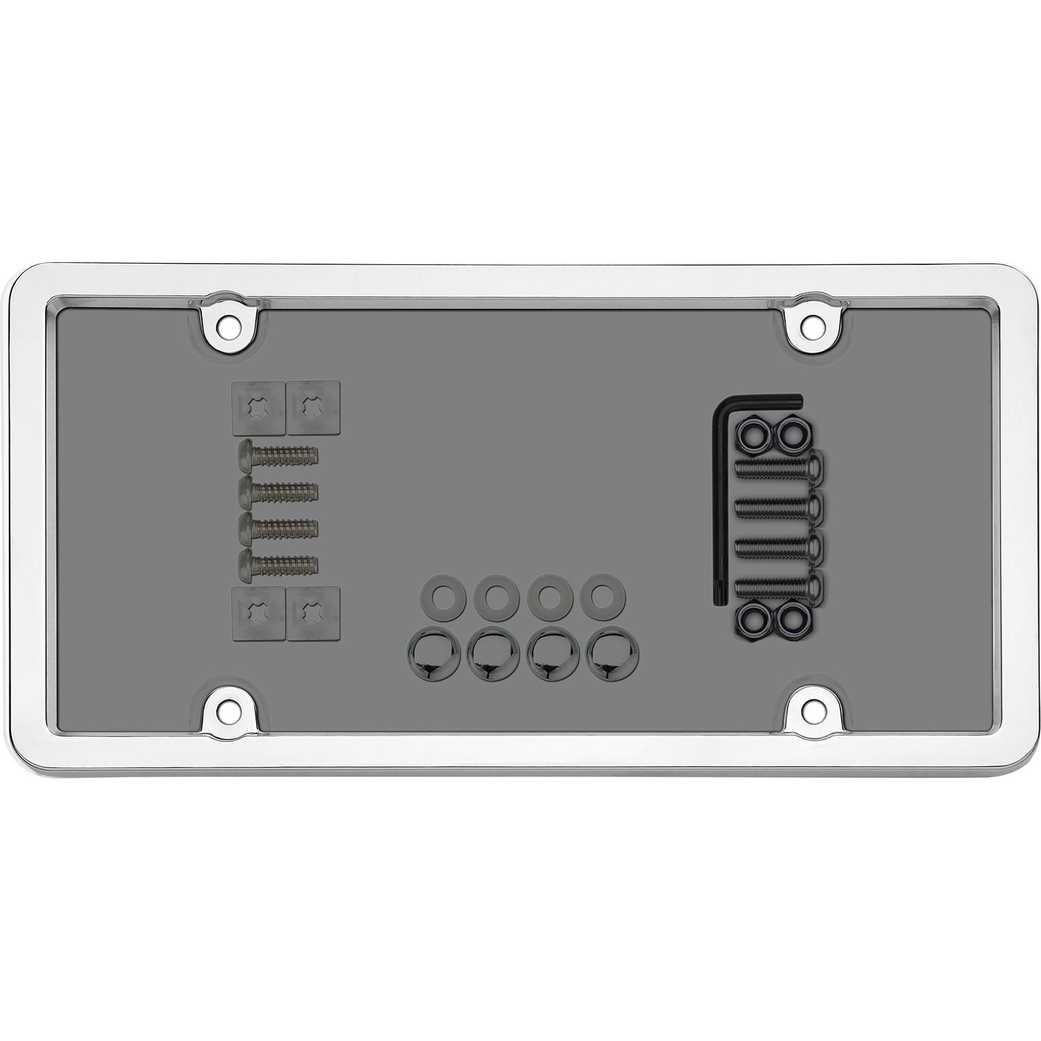 Cruiser Accessories 62320 Ultimate Tuf Combo License Plate Frame and Bubble Shield- Chrome And Smoke