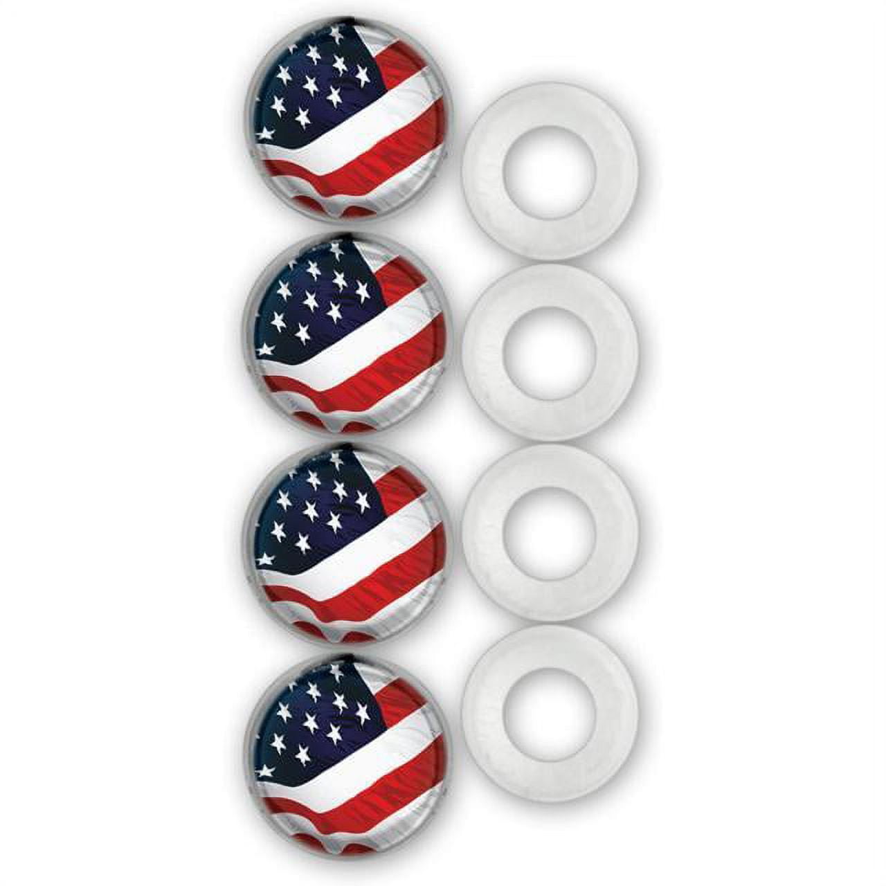 USA Flag Fastener Caps - Pack of 24 - Durable Printed Plastic