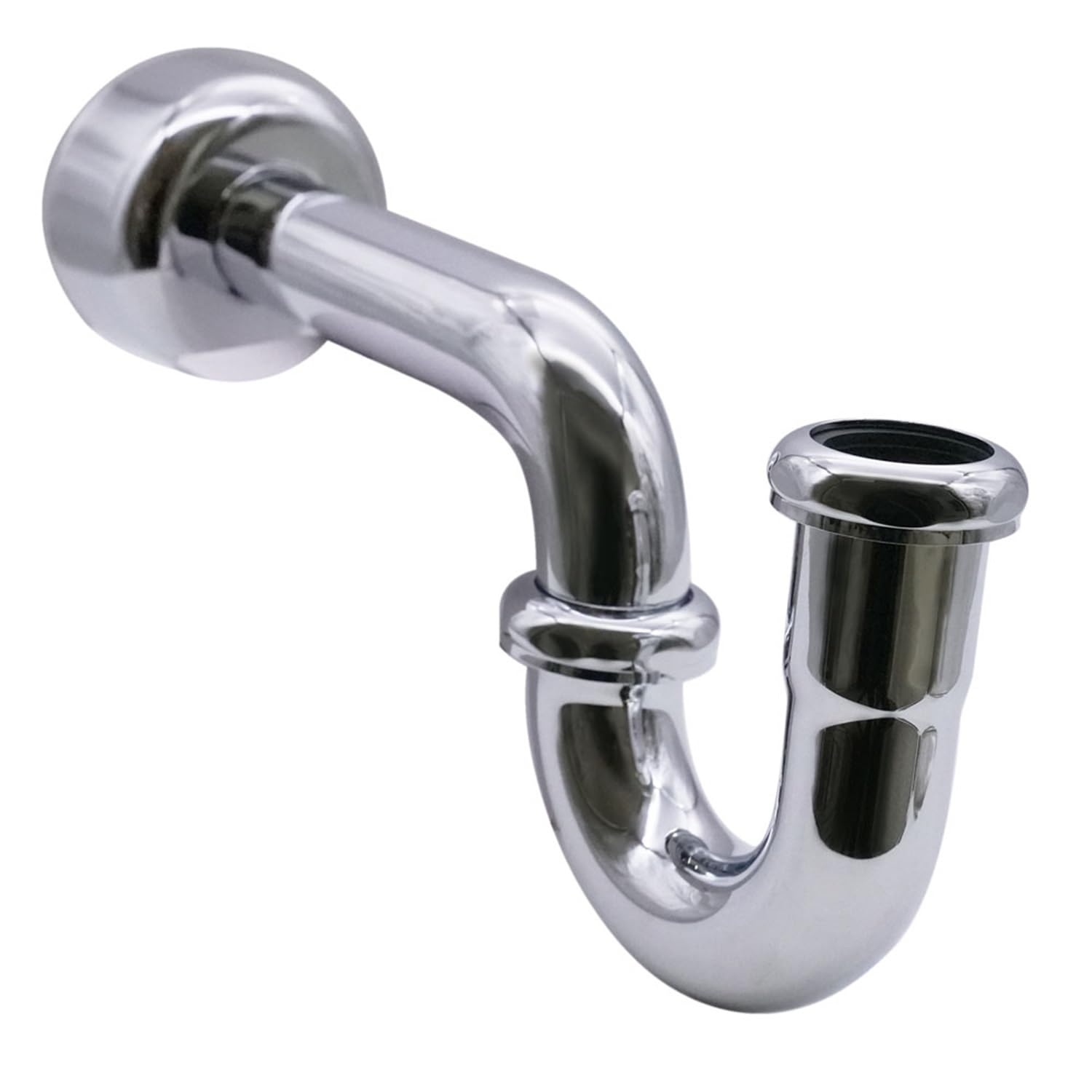 1.5 in. x 1.5 in. Brass P-Trap with Flange in Polished Chrome