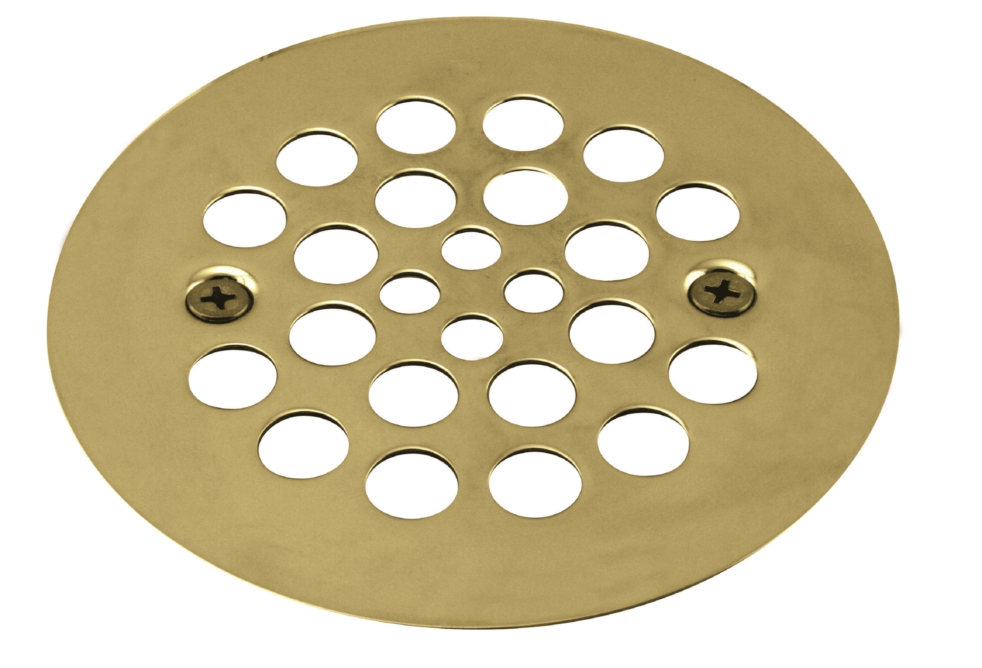 4.25 in. Brass Shower Strainer Grid with Screws in Polished Brass