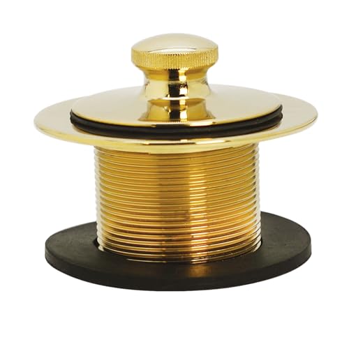 1.375 in. NPSM Fine Thread Twist-and-Close Bath Drain Plug in Polished Brass