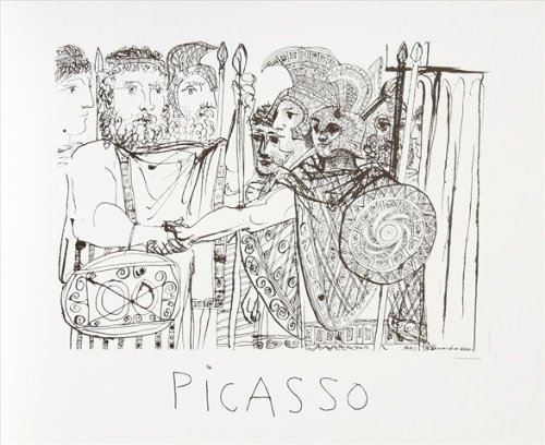 Composition- Lithograph on Paper - Black- White - 29 In. x 22 In.