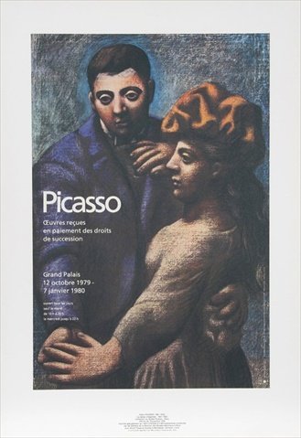 Le Danse Villageoise- Lithograph on Paper - Blue- Orange- Beige