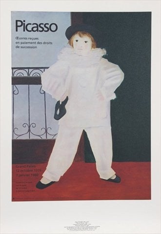 Paul en Pierrot- Lithograph on Paper - Red- White- Green
