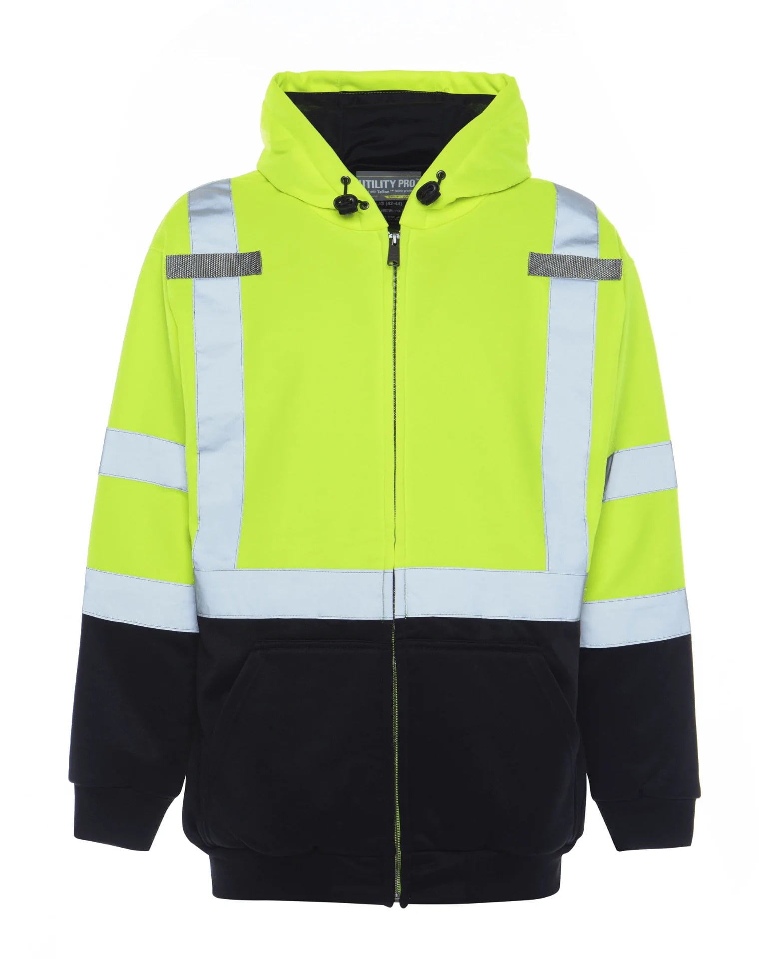 UHV425X-4X-YB High Visibility Hooded Soft Shell Class 3 - 4X- Black-Yellow