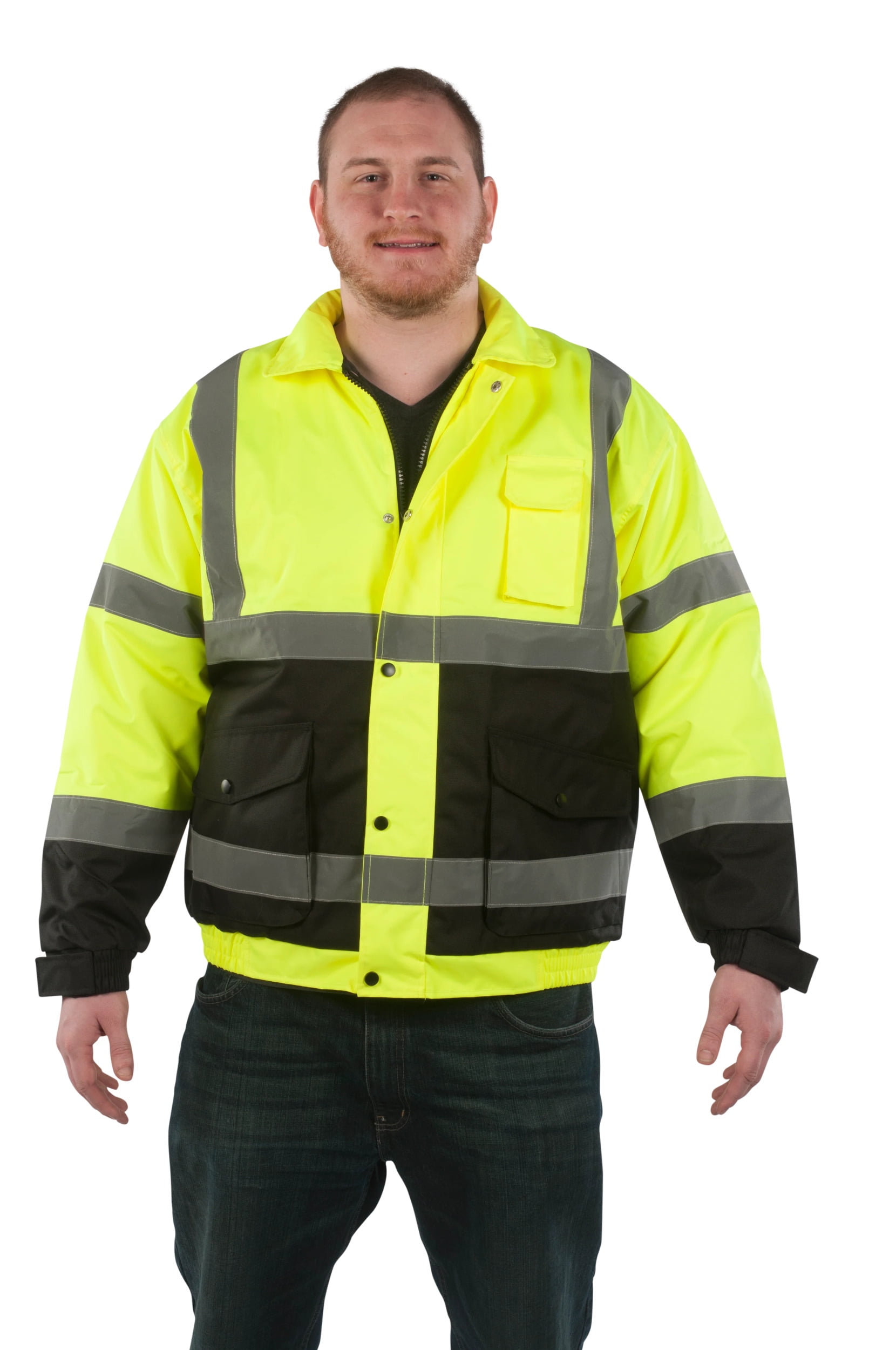 UHV562X High Visibility Bomber Jacket - Yellow/Black - 4X - ANSI Class 3