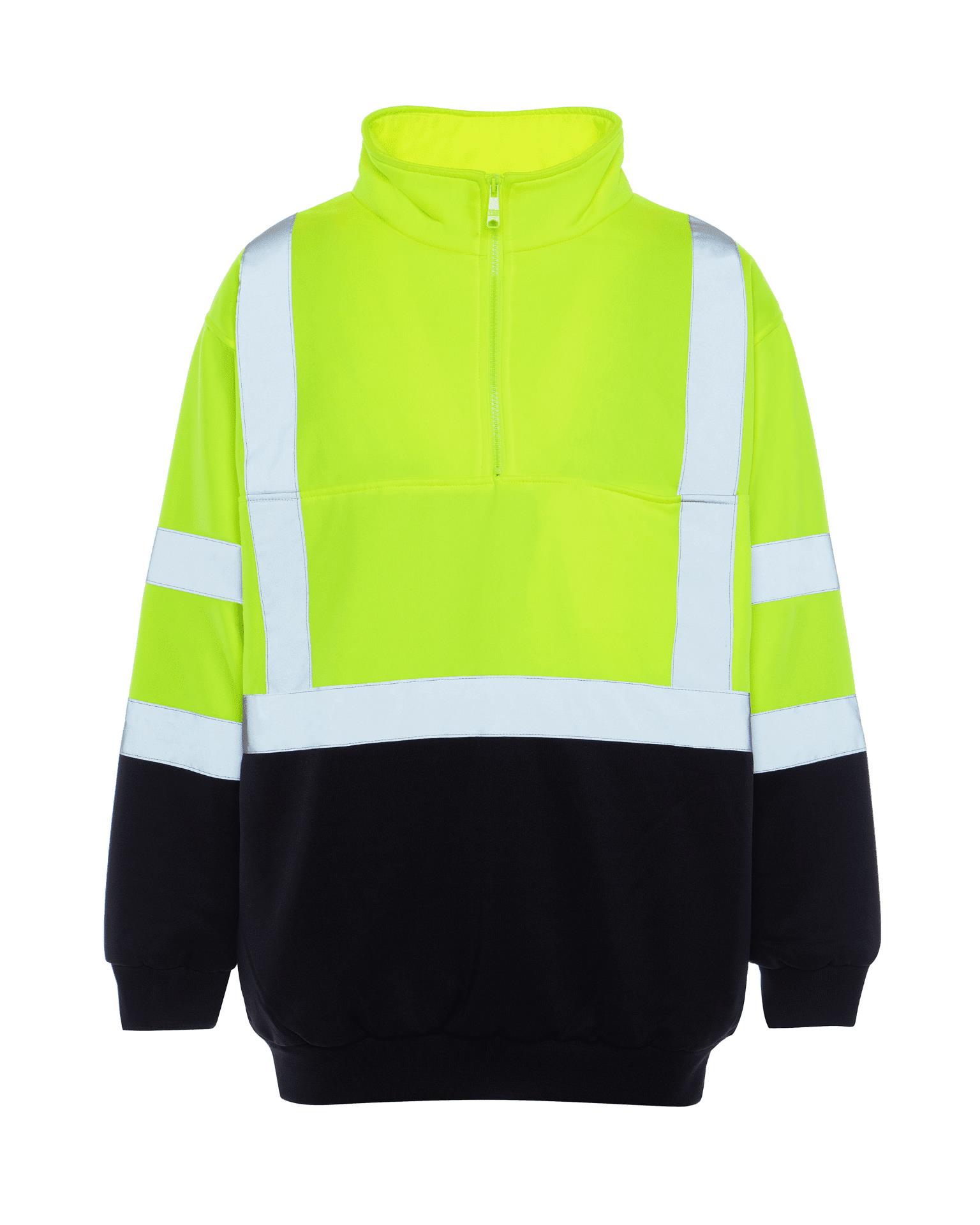 UPA542X-3X-YB High Visibility 0.25 Zip Pullover Soft Shell Class 3 - 3X- Black-Yellow