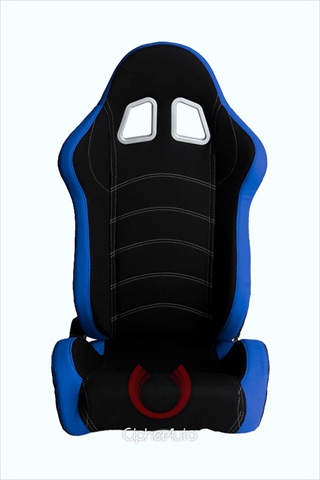 CPA1018 Black and Blue Cloth Racing Seats- Sold as a Pair